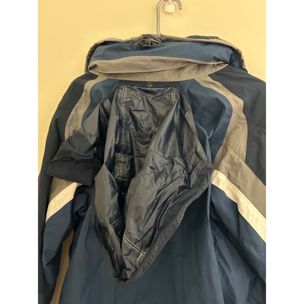 Columbia Vertex Interchange 2-in-1 Jacket Mens Medium Blue Gray Hooded Fleece - Picture 6 of 7